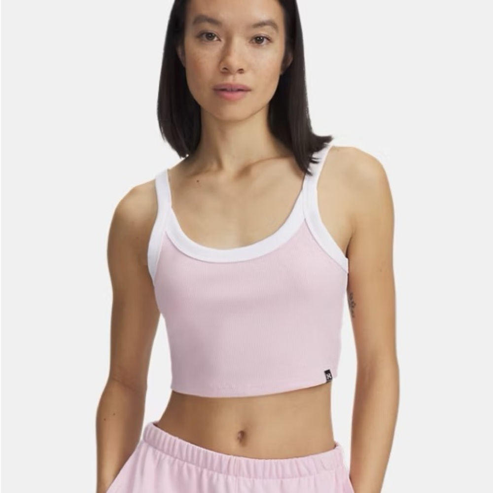 UA Rival Rib Baby Tank Prime Pink / White - 647 Size 2x
NWT